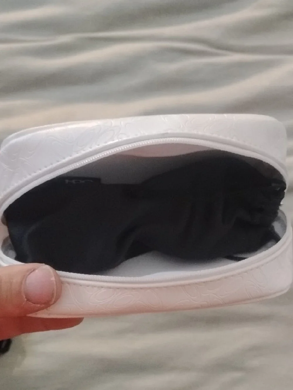 Oakley White Embossed Sunglasses Case with Wrist Strap